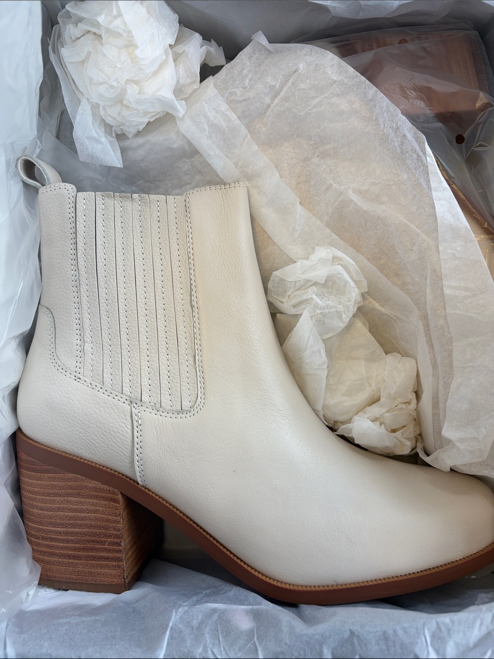 Paolo Cream Leather Block Heel Spencer L Booties